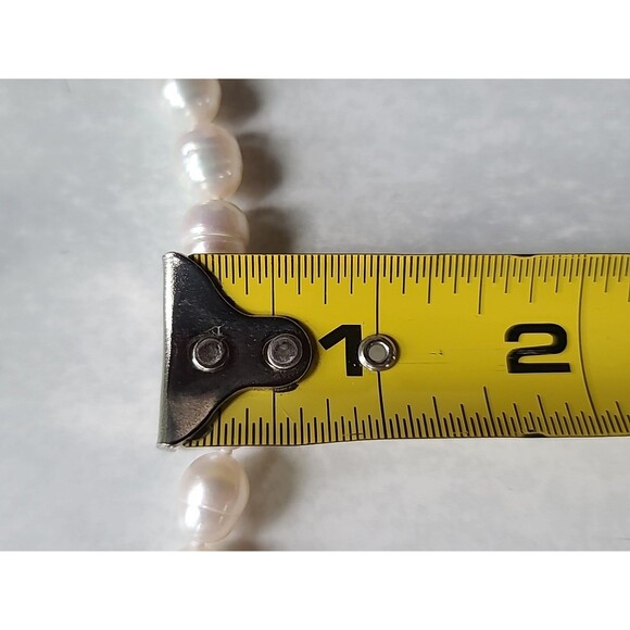 925 Sterling Silver Pearl Beaded Adjustable Necklace Vintage - Picture 9 of 10